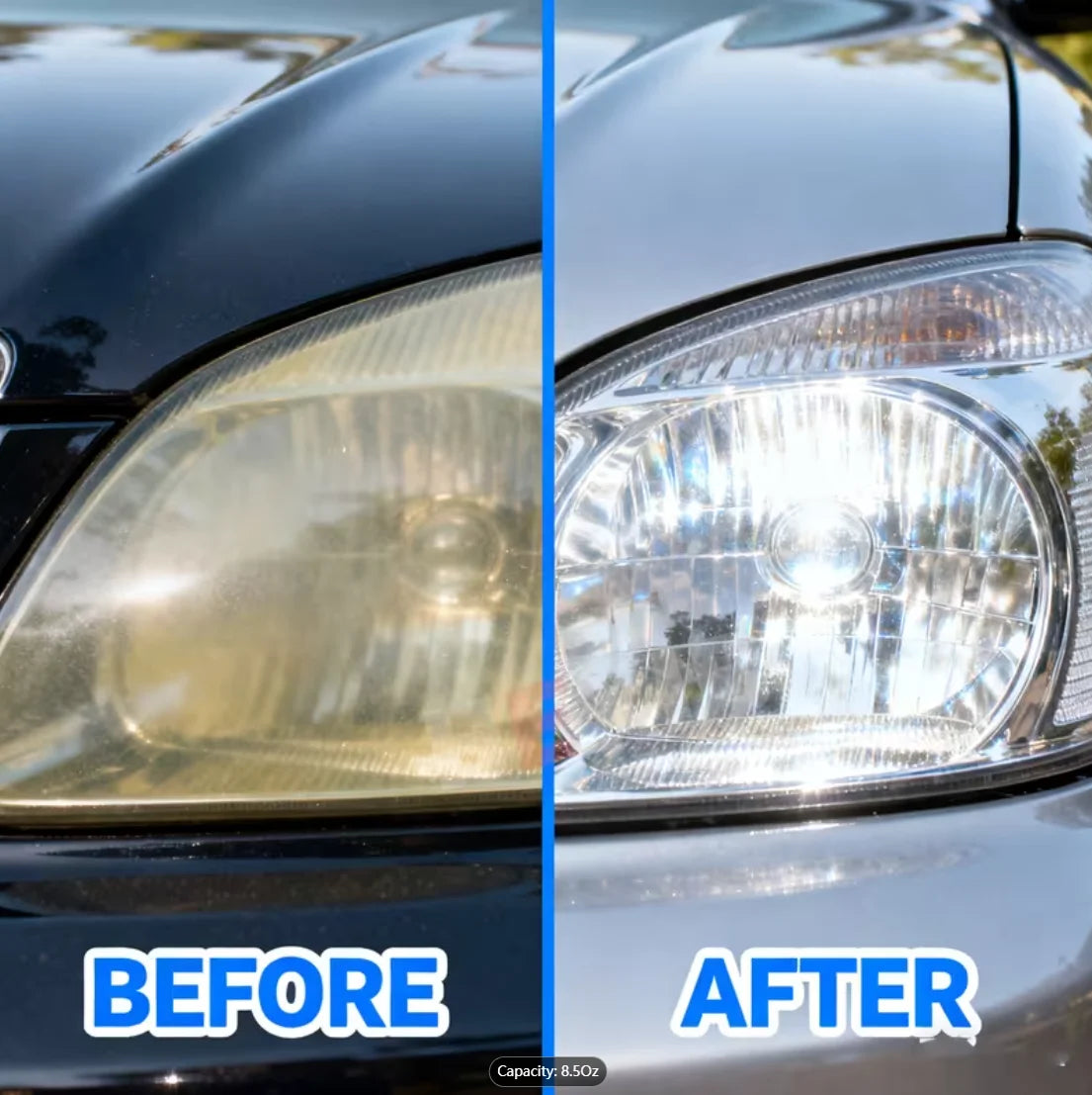 Car Headlight Repair Fluid, Restores Oxidized, Yellowed, Scratched and Hazy Car Headlights, Crystal Coating Enhancer & Refurbish Oasis Select