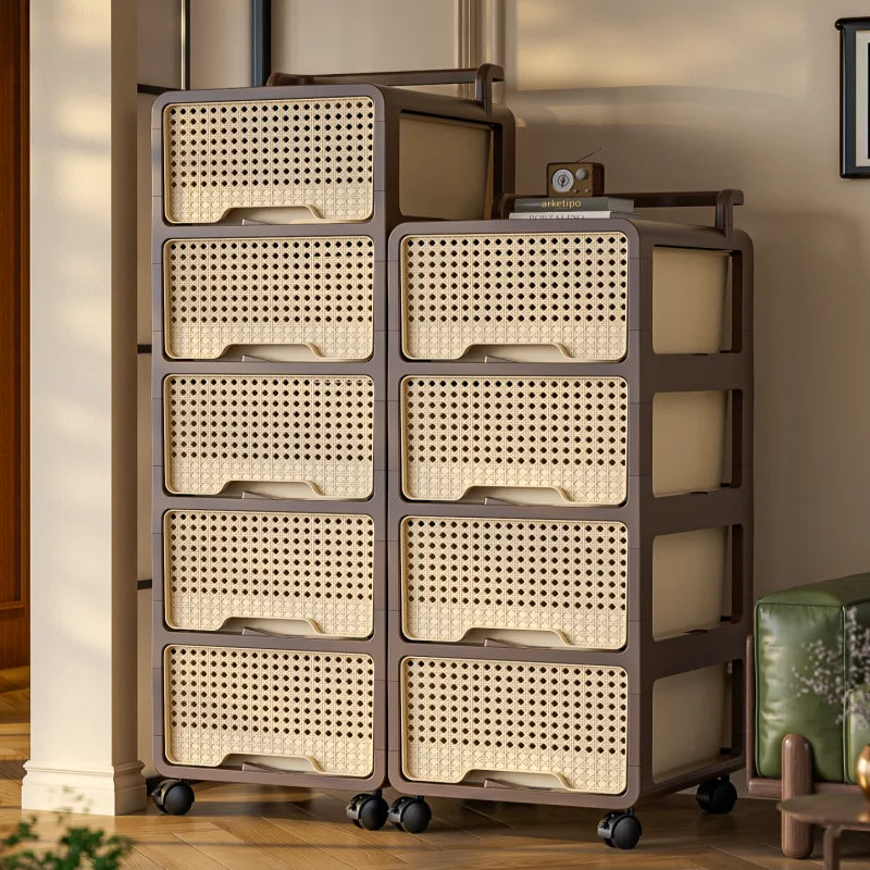 Large Capacity Storage Cart, Multi-Grid Assemblable Cabinet, Clothing Storage Organizer, Space-Saving Home Storage Bin Oasis Select
