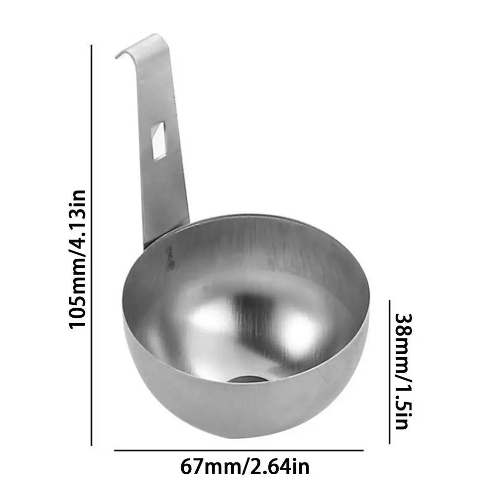 Poached Egg Spoon Stainless Steel Egg Poacher,Household Long Handled Egg Steamer with Hook for Kitchen Tools Egg Spoon Oasis Select 1PC