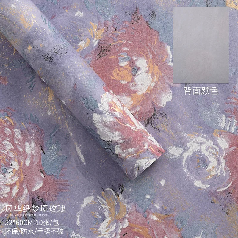 60cm*52cm Oil Painting Wrapper Paper New Dream Back Garden Thickened Waterproof Paper Flower Shop Materials Oasis Select Purple