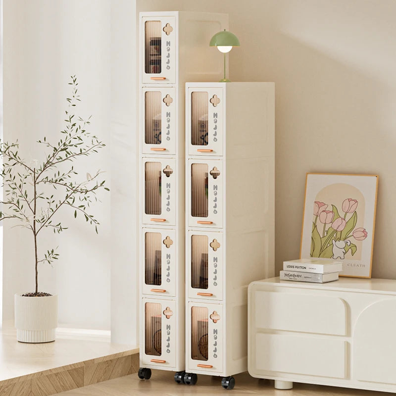 Slim Mobile Storage Cabinet, Space-Saving Narrow Drawer Organizer, Minimalist Multi-Purpose Design for Kitchen/Bathroom/Living Oasis Select