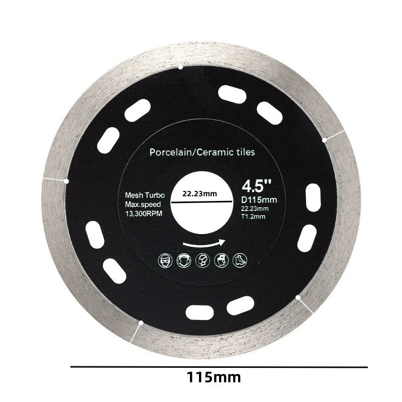 JUSTINLAU 105/115/125mm Diamond Blade CONTINUOUS RIM for Thin Cutting Wet Cutting Porcelain Ceramic Tiles Saw Blade Cutting Disc Oasis Select 115