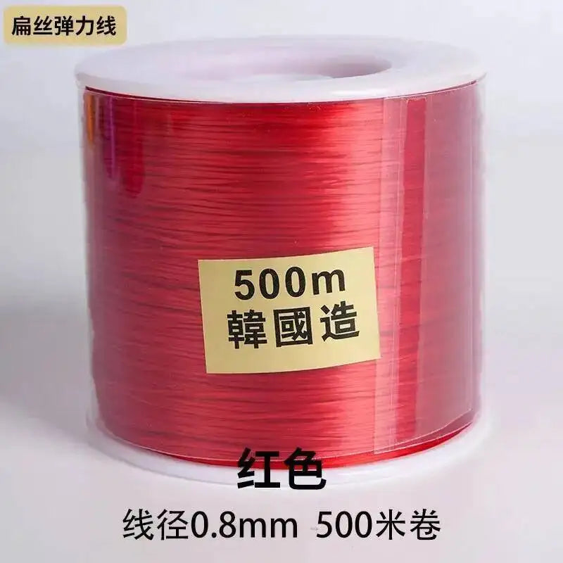 500M 0.8mm Flat Crystal Elastic Thread Bracelet String Leather Band Rope Wearing Bracelet Elastic Thread Buddha Bead Thread Oasis Select 7 0.8mm 500m