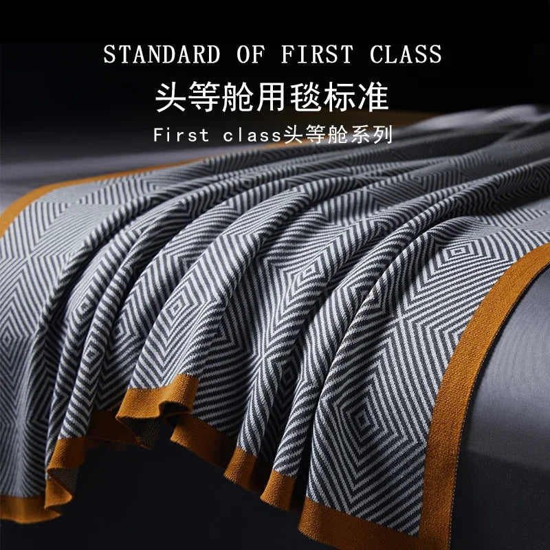Aircraft first class air cotton blanket bed with nap air conditioning blanket office nap sofa cover blanket Oasis Select
