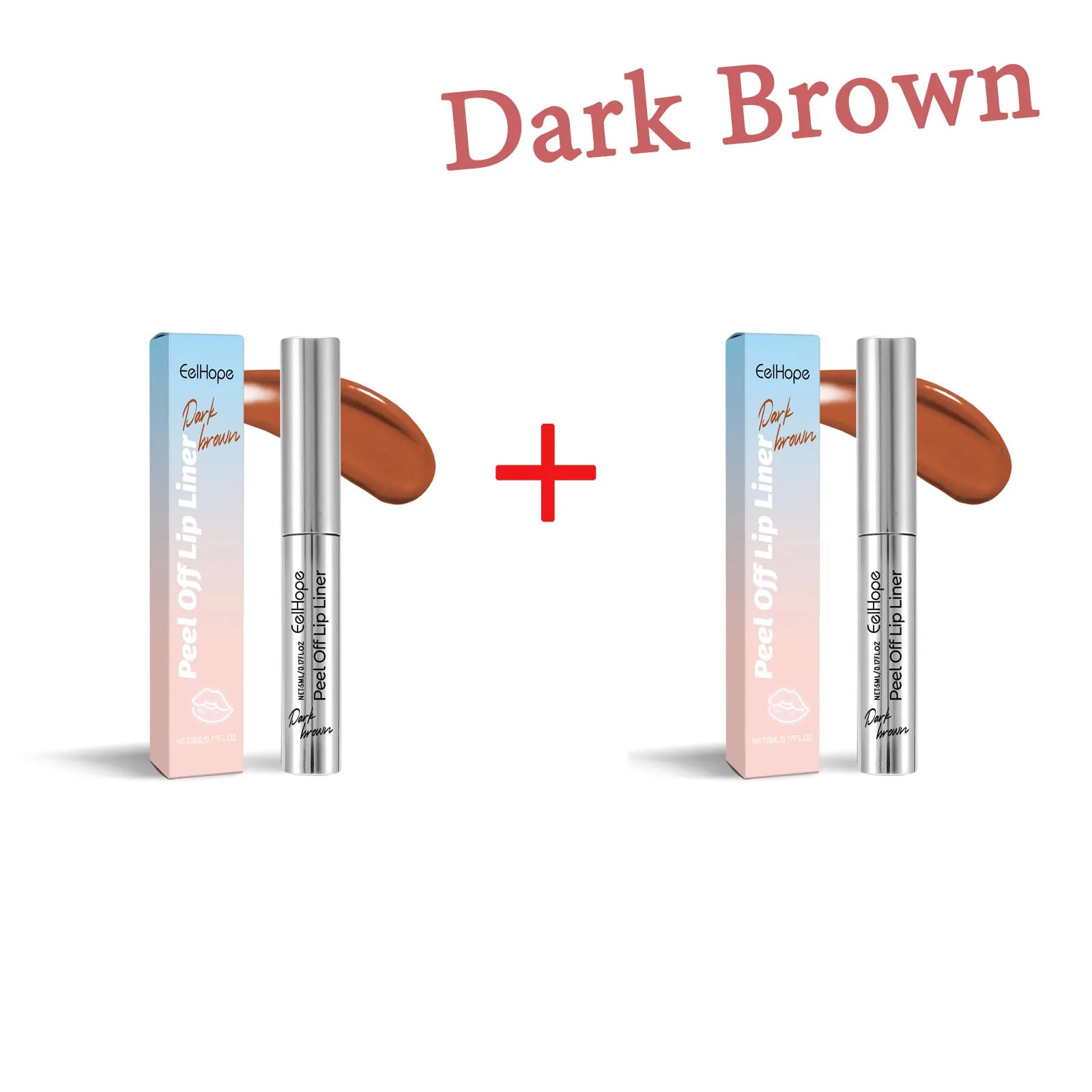 Eelhope Peel-Off Lip Liner – Waterproof Matte Tint Lip Stain Peel-Off Lip Liner Oasis Select Dark Brownx2pcs