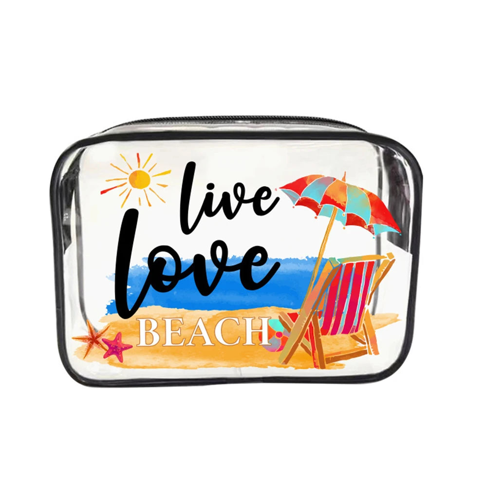 Waterproof Makeup Bag, Transparent Wash Bag, Convenient Transparent Travel Pvc Transparent Bag Storage Bags Oasis Select beach