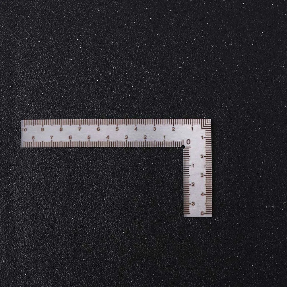 Stainless Steel L Square Ruler Measuring Tool High-Accuracy Metal Ruler Small Frame Double-Sided Mini Ruler Educational Oasis Select