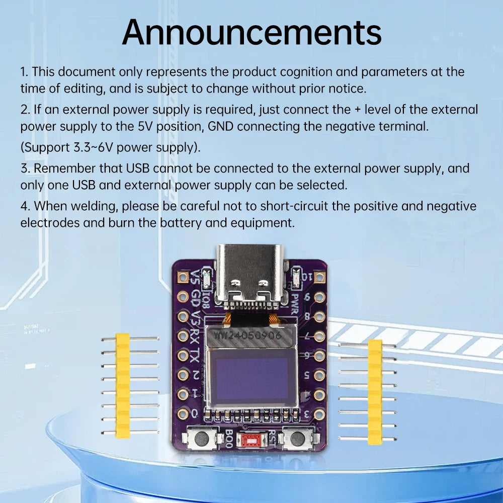ESP32-C3 OLED Development Board with 0.42 inch OLED Module Ceramic Antenna WiFi Bluetooth ESP32 Supermini Development Board Oasis Select
