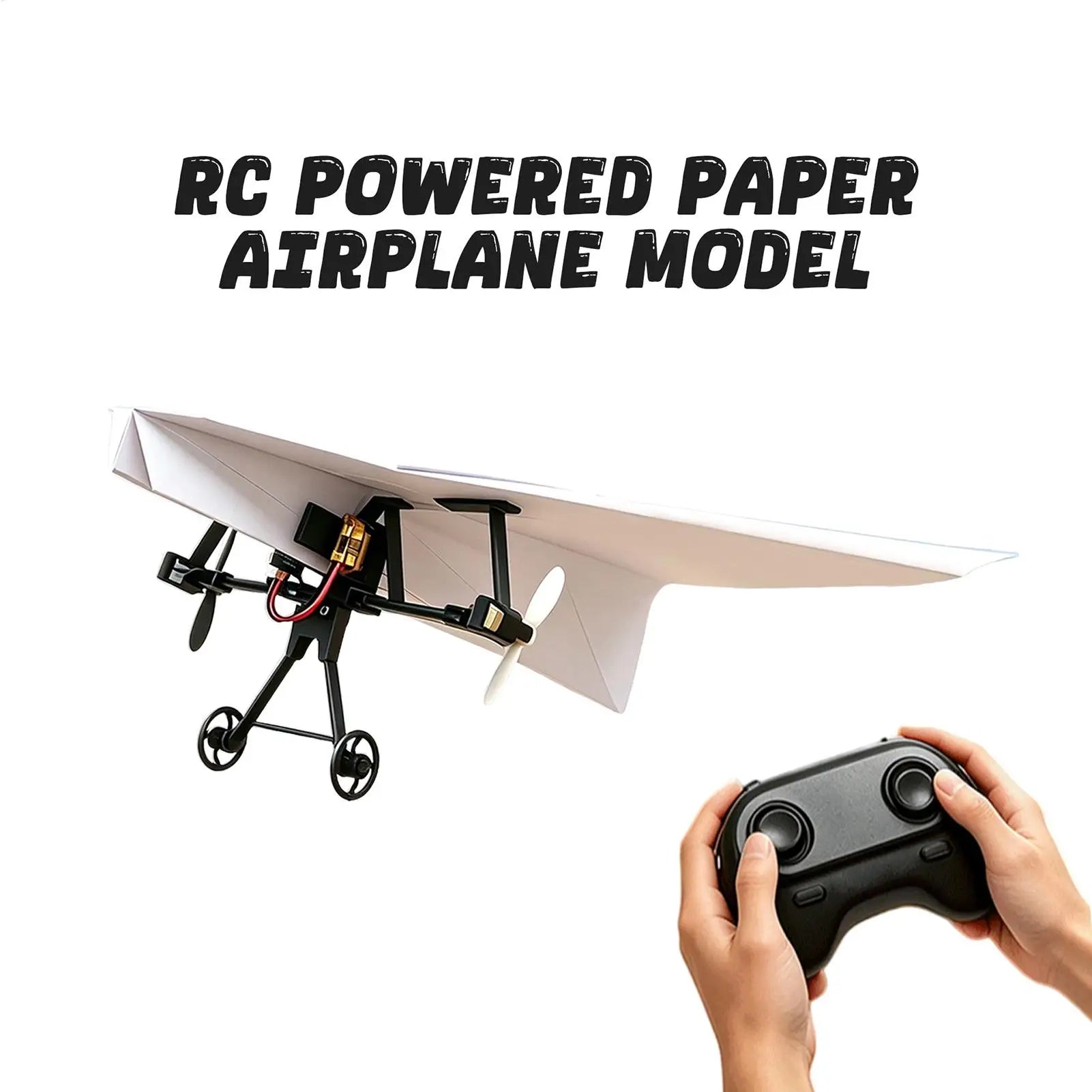RC Paper Airplane Kit DIY Aircraft Toys Electric Remote Control Plane excluding paper airplane for Boys Girls Backyard Holiday Oasis Select