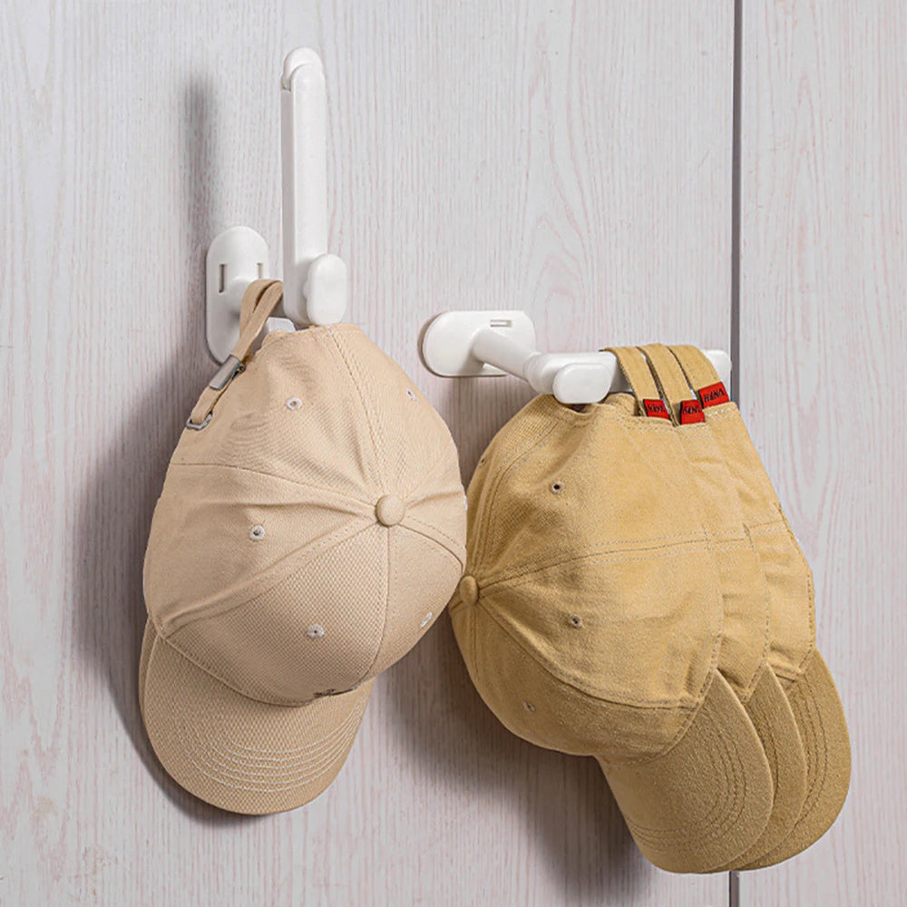 L-Shape Adjustable Punch-Free Hook for Hats, Coats & Towels