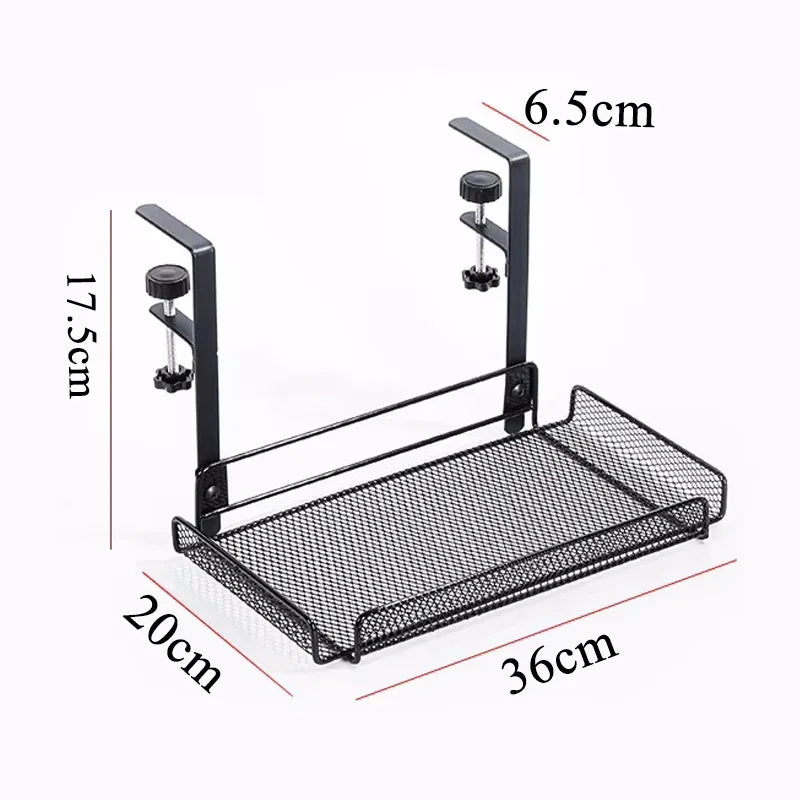 Under Desk Cable Management Tray No Drill Steel Desk Cable Organizers Wire Management Tray Cable Management Rack Storage Shelf Oasis Select Black-L