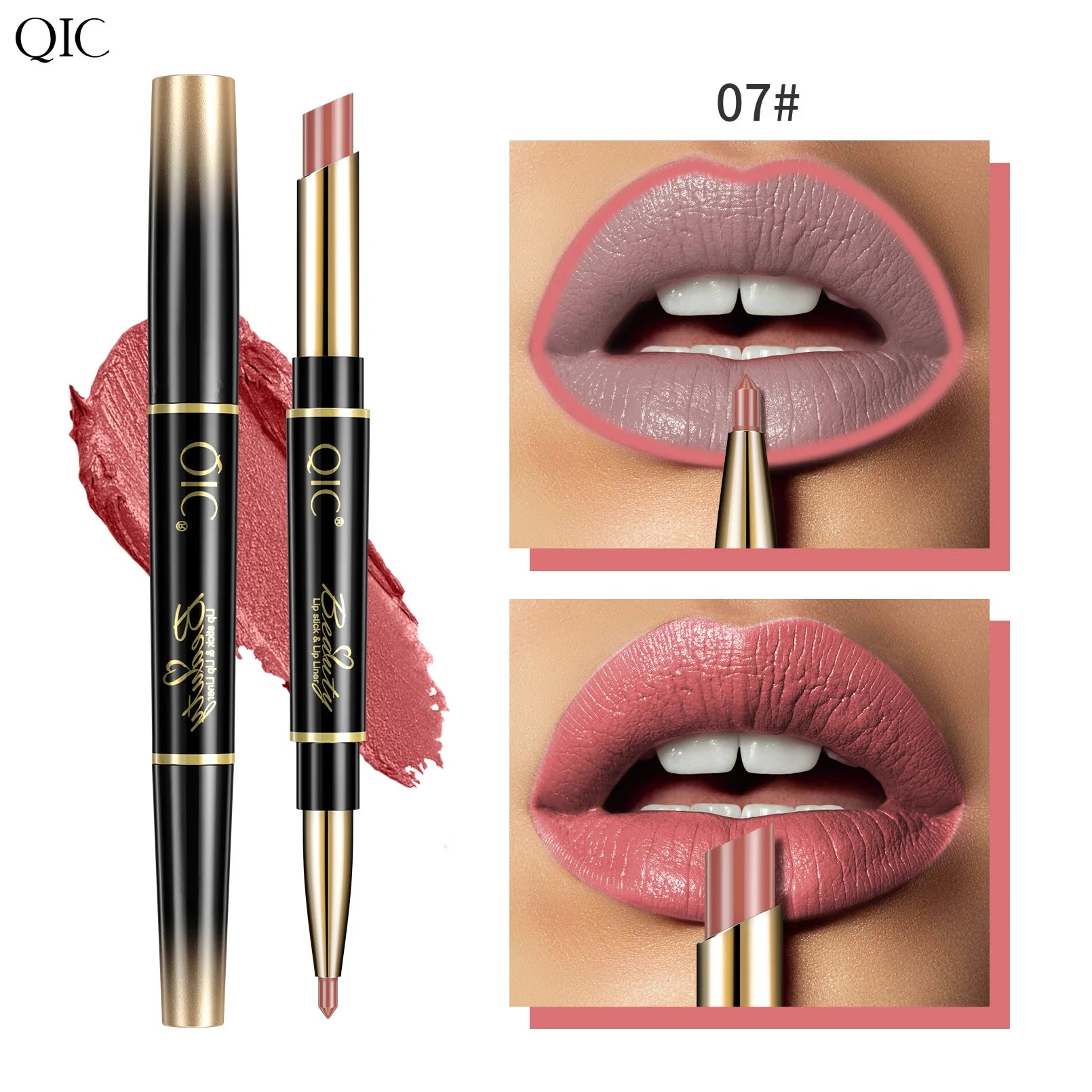 QIC Matte Velvet Lip Liner Pencil – Long-Lasting Contour