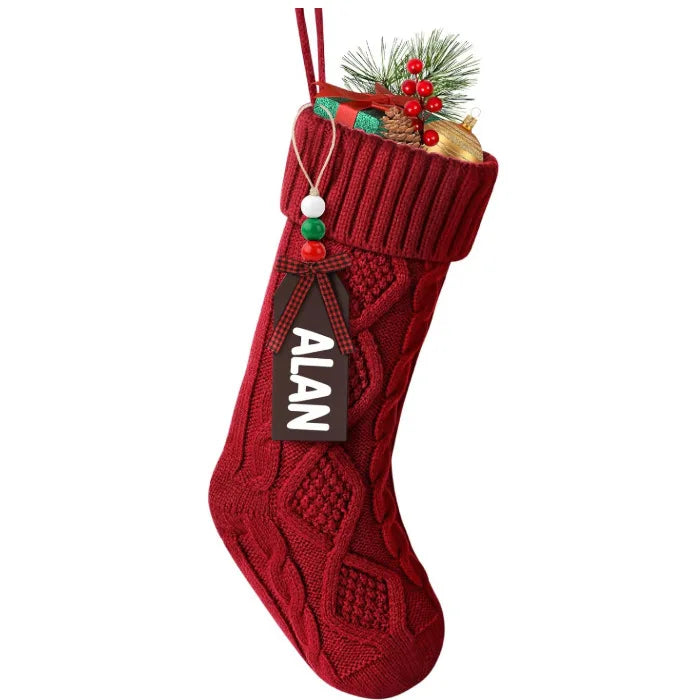 18" Large Cable Knit Christmas Stockings | White 1 or 3 Pack
