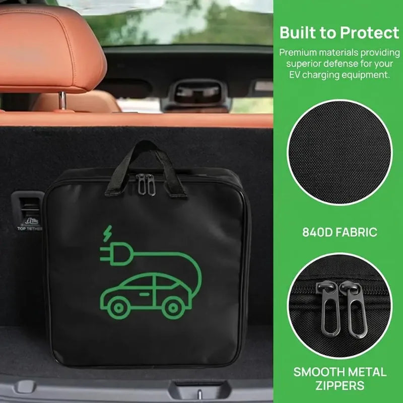 EV Car Charging Gun Storage Organizer 1PCS Durable Electric Car Charger Storage Bag Waterproof Car Battery Cable Handled Bag Oasis Select
