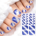Gradient Glitter Toe Nail Stickers Full Nail Wraps Toenail Polish Strips for Women Shiny Self Adhesive Polish Toenail Stickers Oasis Select NL-JF-25