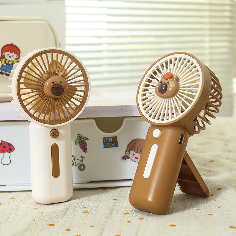 Fan USB Rechargeable Foldable Stand Mini Cooler Portable Wind Device For Outdoor Travel Desk Daily Summer Cooling Accessory Gift Oasis Select