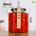 2Pcs Food Grade Empty Round Clear Glass Jar Seal Pot Honey Bottles Sauce Bottles With Metal Black Lid 45-730ML Kitchen Storage Oasis Select A8