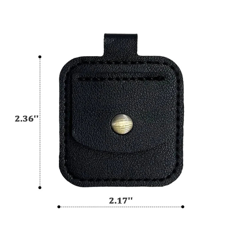 SUSU 1PCS PU Leather Ring Stand Holder Keychain Portable Jewelry Storage Box Travel Pendant Coin Storage Bag Oasis Select