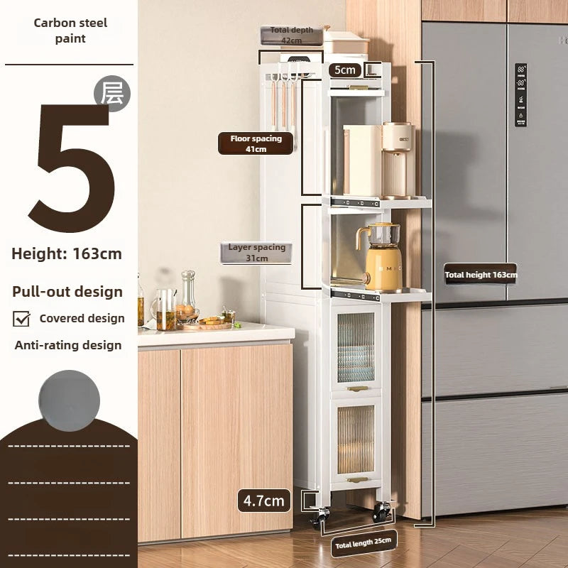 Drawable Kitchen Crevice Storage Cabinet Multi-layer Ultra Narrow