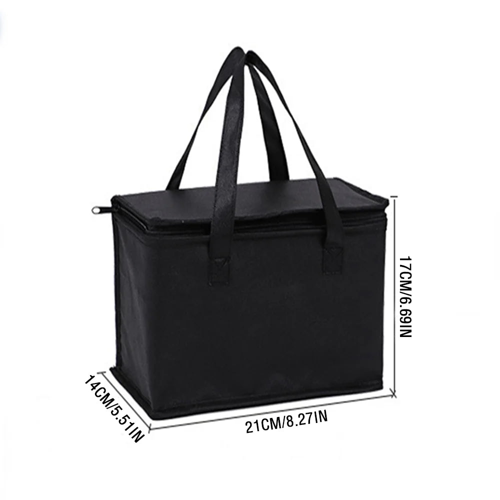 Portable Lunch Cooler Bag Folding Insulation Picnic Ice Pack Food Thermal Bag Drink Carrier Insulated Bags Food Delivery Bag Oasis Select Black-S