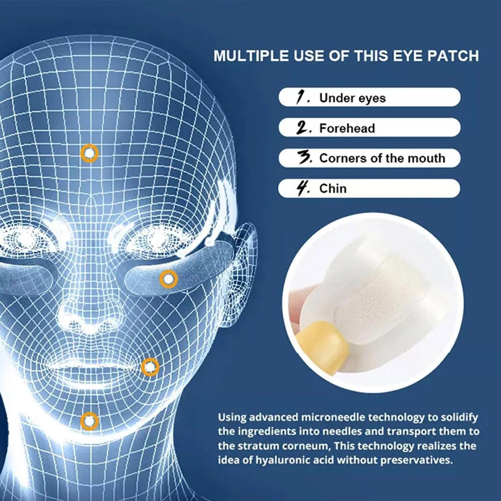 Hyaluronic Acid Microneedle Eye Patches – Firm & Brighten