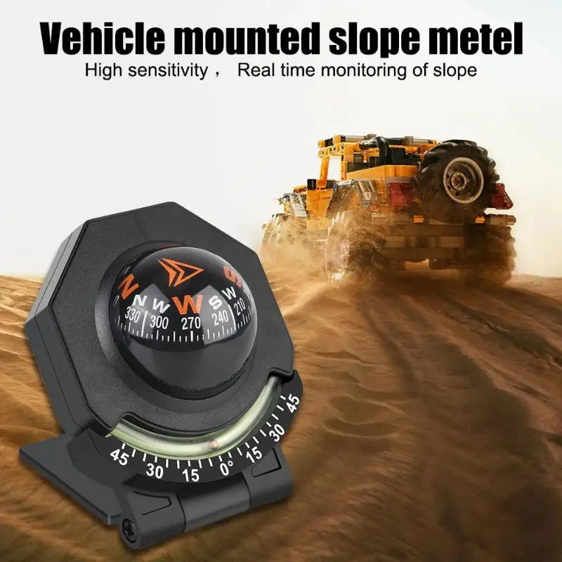 Car Dashboard Compass With Slope Meter 2-In-1 Foldable High Precision Navigation Car Mount Compass Ball Compass For Vehicle Boat Oasis Select