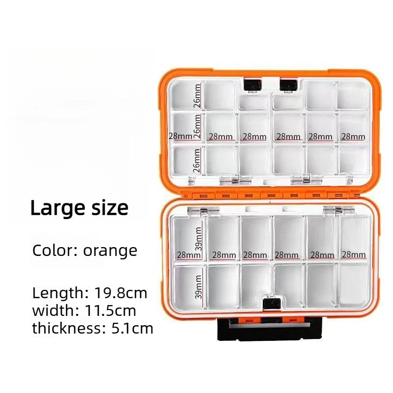 1pcs Portable Outdoor Fishing Hook Line Tool Box Fishing Tackle Storage Box Rock Fishing Case for Fishing Accessories Organizer Oasis Select Large orange