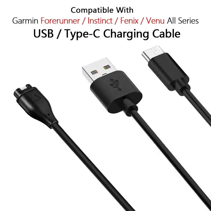 USB Charging Cable for Garmin Fenix 7/6/5 Forerunner Vivoactive Smartwatch Charger Cable Oasis Select