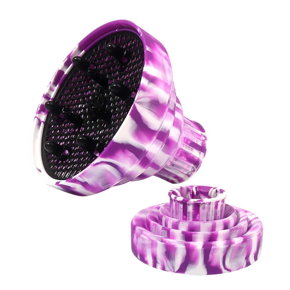 Silicone Hair Dryer Hood Diffuser – Universal Fit Attachment Hair Diffuser Attachment Oasis Select KS04-purple-02