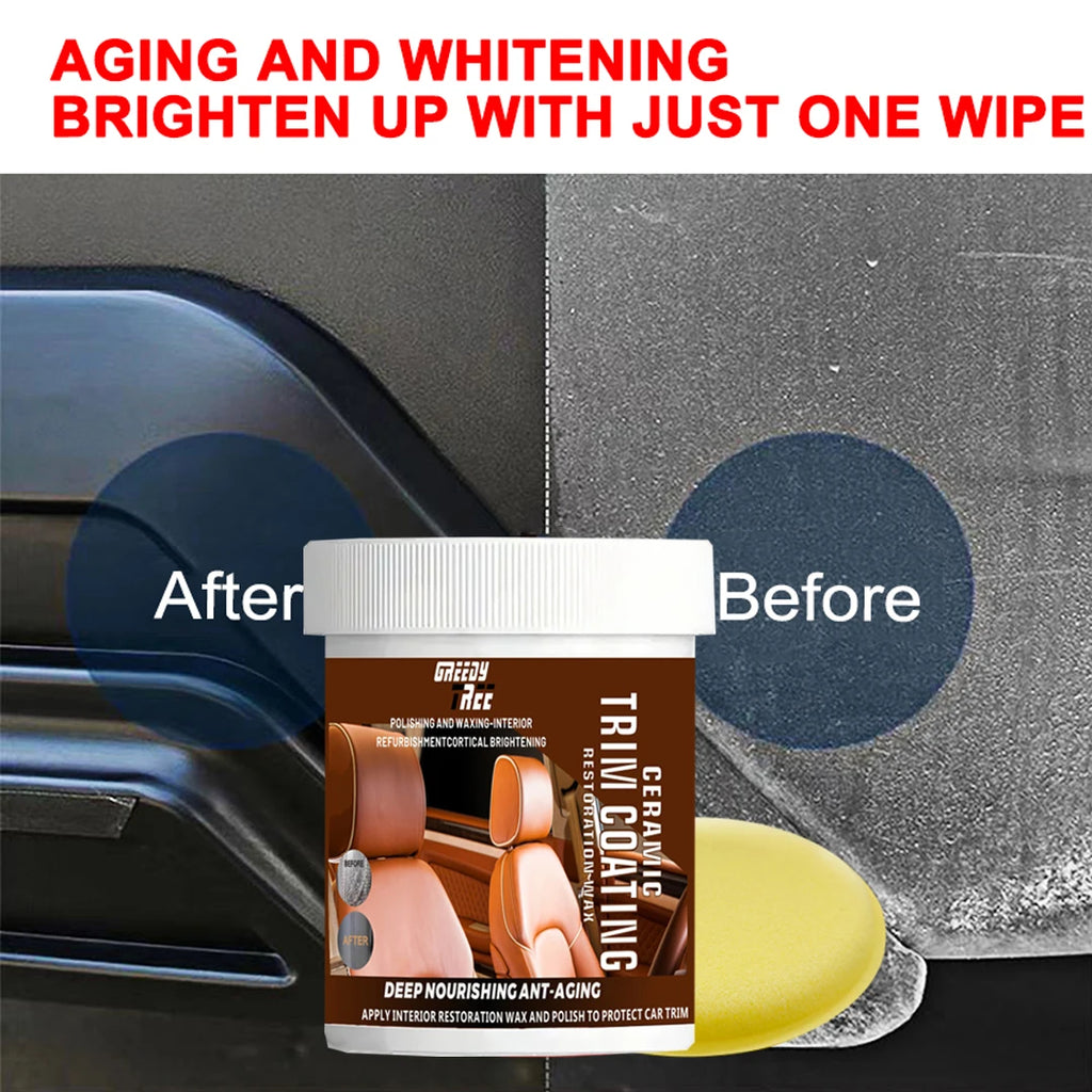 GREEDY TREE Crystal Clear Car Plastic Restorer - Auto Interior & Panel Renewal Wax Coating Agent Car Wax Car Wax Polish Oasis Select