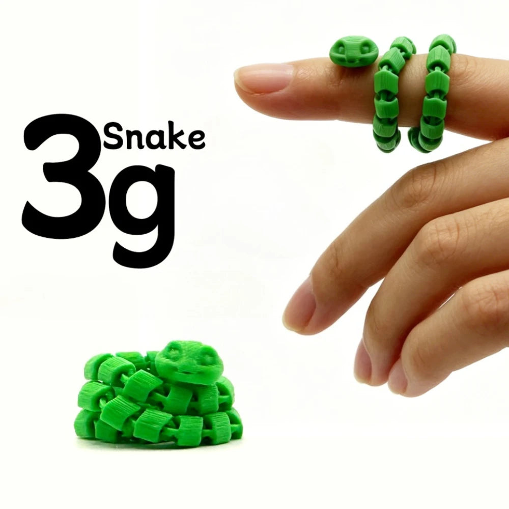 Mini 3D Printed Articulated Snake Toy Flexible Joints Simulated Animal Figurine Desk Decor Stress Relief Fully Articulated Joint Oasis Select