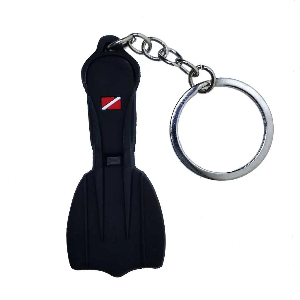 Scuba Diving Fin Key Chain KeyChain Flipper Keyring Diver Diving Gift Bags Novelty ID Oasis Select Black