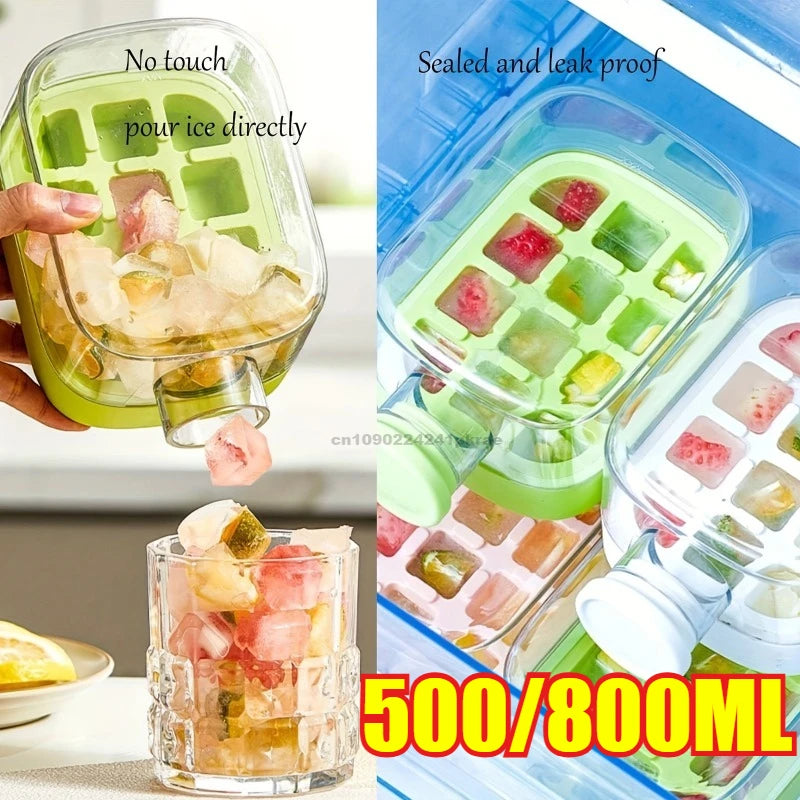 Large Capacity Ice Cube Maker Water Bottle Silicone Tray with Straw for Juice Beverage Cooling Stackable Design Durable Plastic Oasis Select