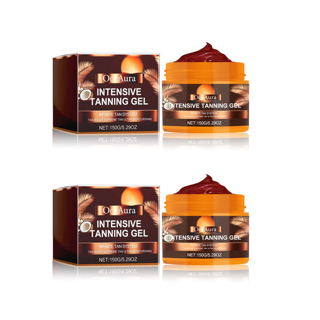 Intensive Tanning Gel & Cream Set Accelerator Bronzing Dark Skin Long Lasting Moisturizing Face Body Sunless Self Tanning Cream Oasis Select 2Pcs