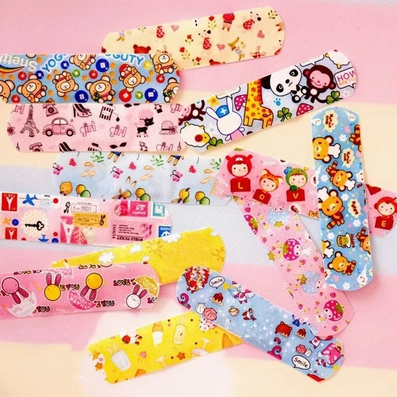 Cartoon Animal Pattern Band Aid Hemostasis Adhesive Bandages First Aid Emergency Kit Wound Plaster Patches for Kids Oasis Select Random colors 30pcs