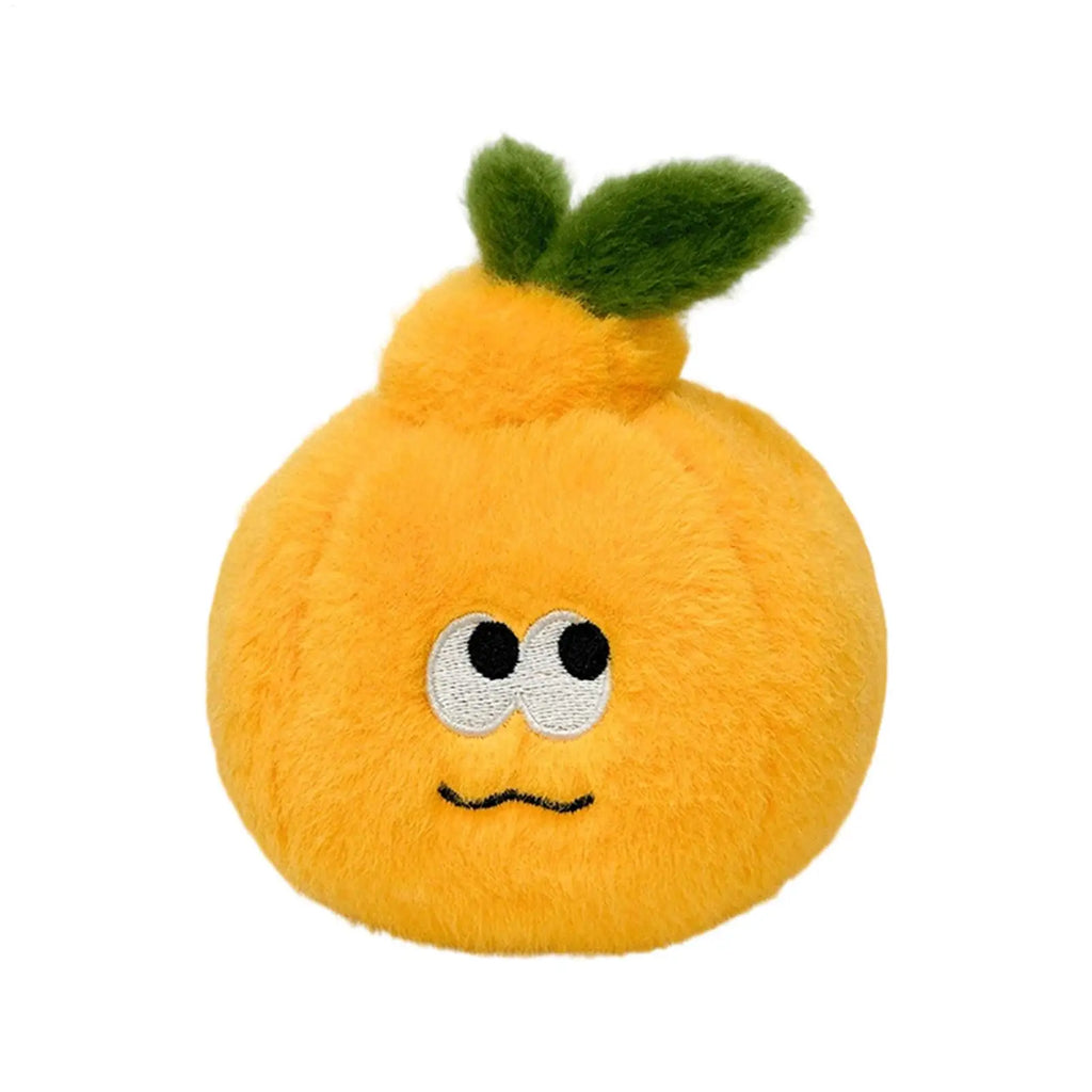 Creative Peeled Orange Plush Keychain Fruit Stuffed Doll Cartoon Orange Keychain With Worm Bag Pendant Plush Keychain Oasis Select