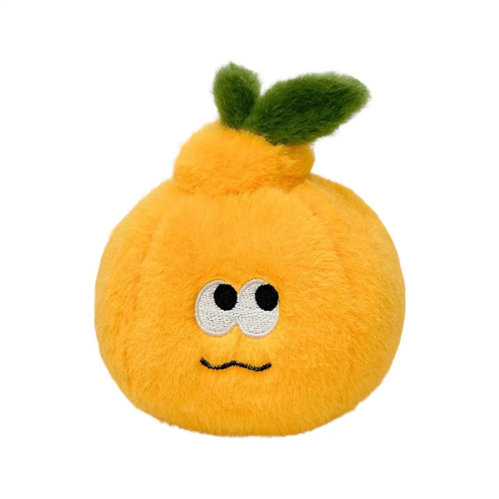 Creative Peeled Orange Plush Keychain Fruit Stuffed Doll Cartoon Orange Keychain With Worm Bag Pendant Plush Keychain Oasis Select