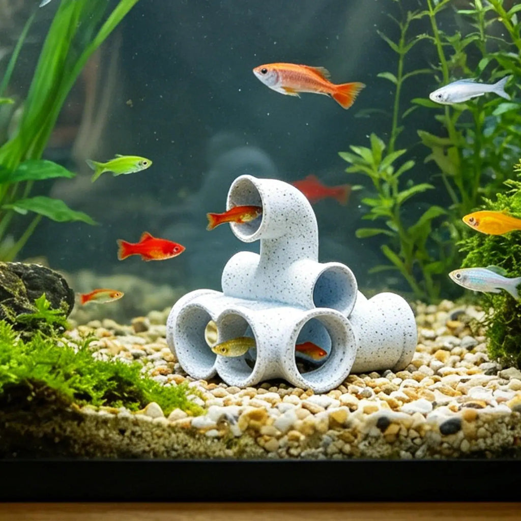 Fish Shrimps Shelter Plastic Curve Design Fish Tank Ornament Pipe-Shaped Labyrinth Tunnel Aquarium Hideouts Decoration Oasis Select