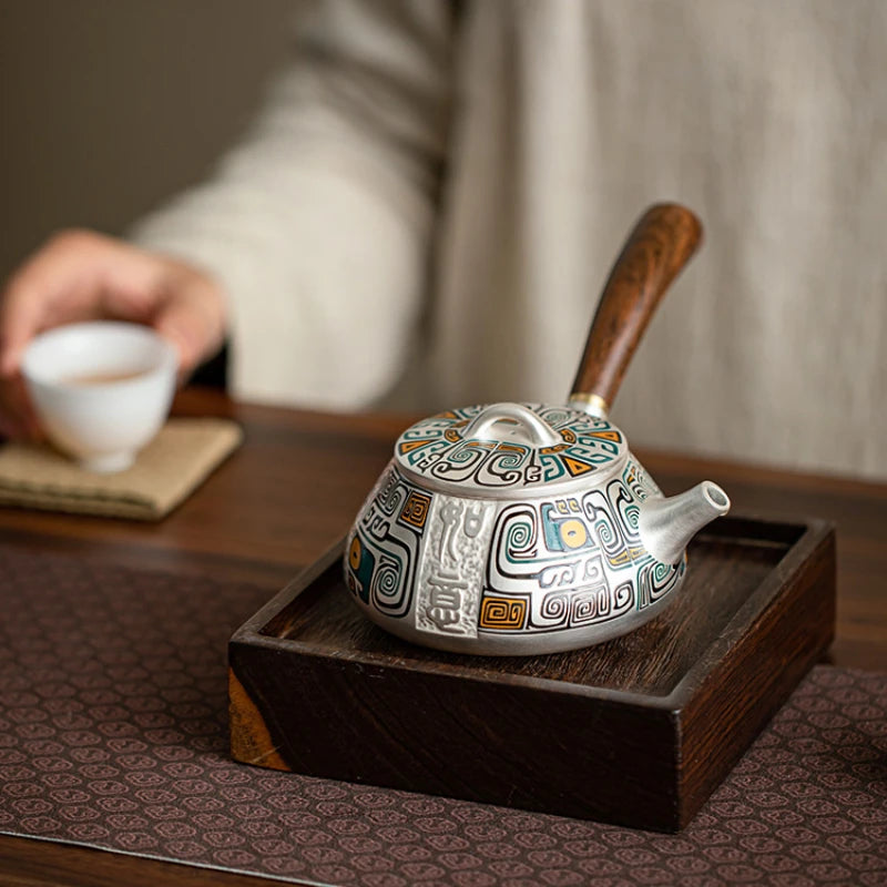 Silver tea set Sterling silver Japanese side teapot fair cup tea set silver health care anti-scalding tea infuser Oasis Select