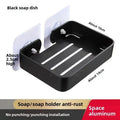 Lightweight Aluminum Alloy Soap Storage Tray Self Stick Wall Mounted Bracket Drill Shower Soap Container Tidy Washroom Accessory Oasis Select A