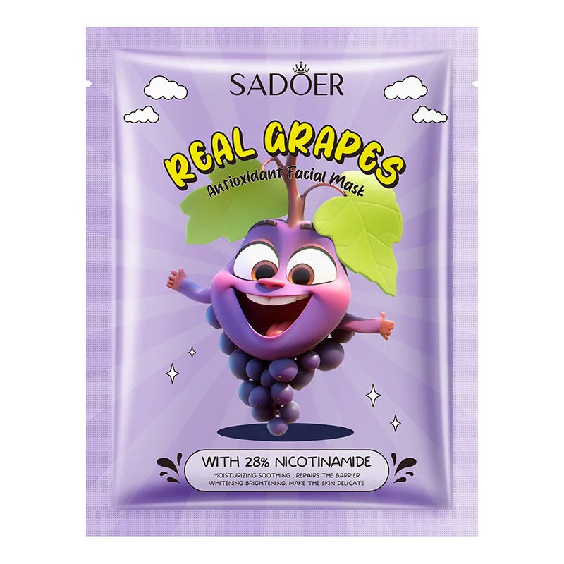 SADOER Fresh Fruit Face Mask 8pc – Hydrating & Brightening Sheet Face Mask Oasis Select