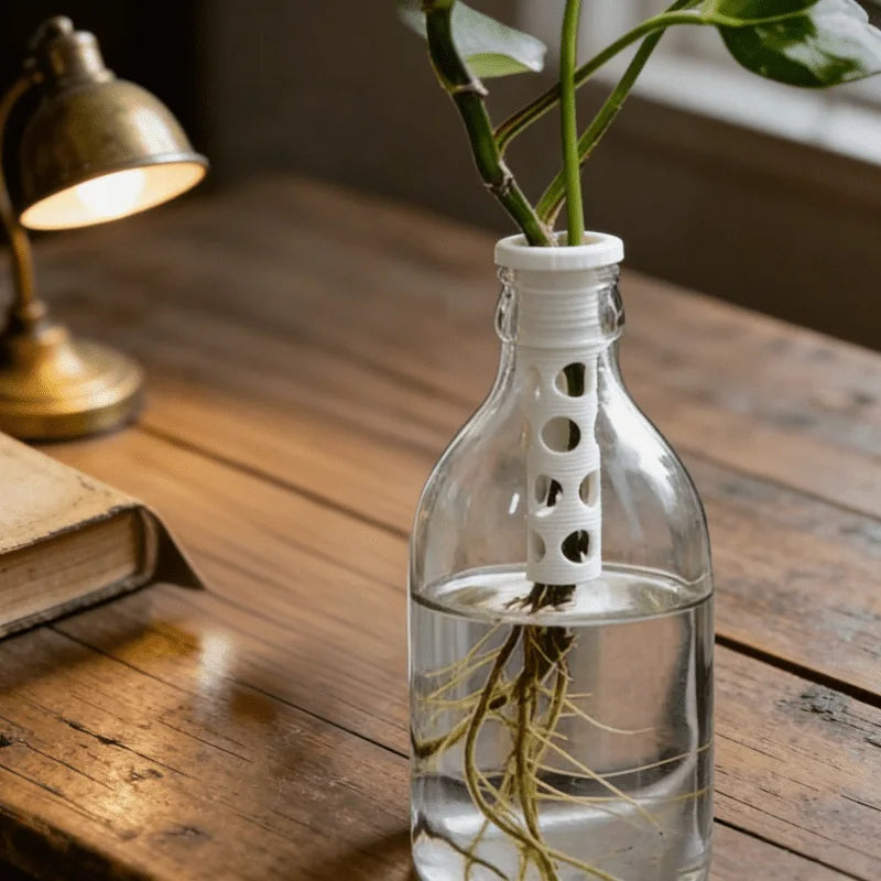 2pcs Hydroponic Plant Fixing Column 3D Printed Hollow Hole Water Plants Support Plants Root Fixer Bottle Vases Hydroponics Decor Oasis Select