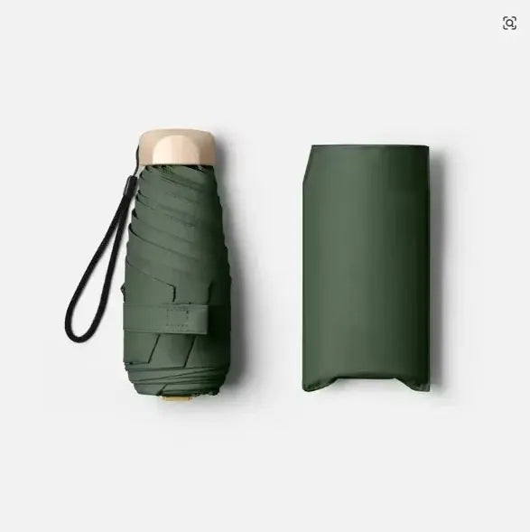 1Pc Mini Sun Umbrella Pocket Rain Umbrella Vinyl Folding UV Protection Sun Shade Ultraviolet Capsule Parasol for Pocket 55% off Oasis Select