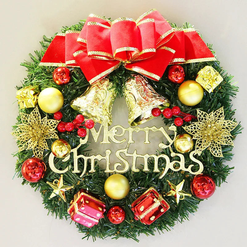 Christmas Wreath Front Door Decoration 30CM Wreath Home Decor Oasis Select 30CM red gift bag