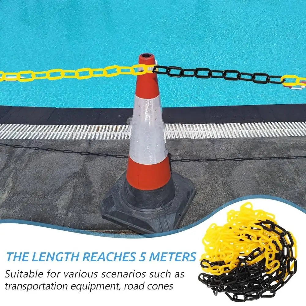 5m Security Barrier Chain Red and White Black and Yellow Traffic Chain Barrier Link Plastic 6mm/8mm/10mm Crowd Control Barrier Oasis Select