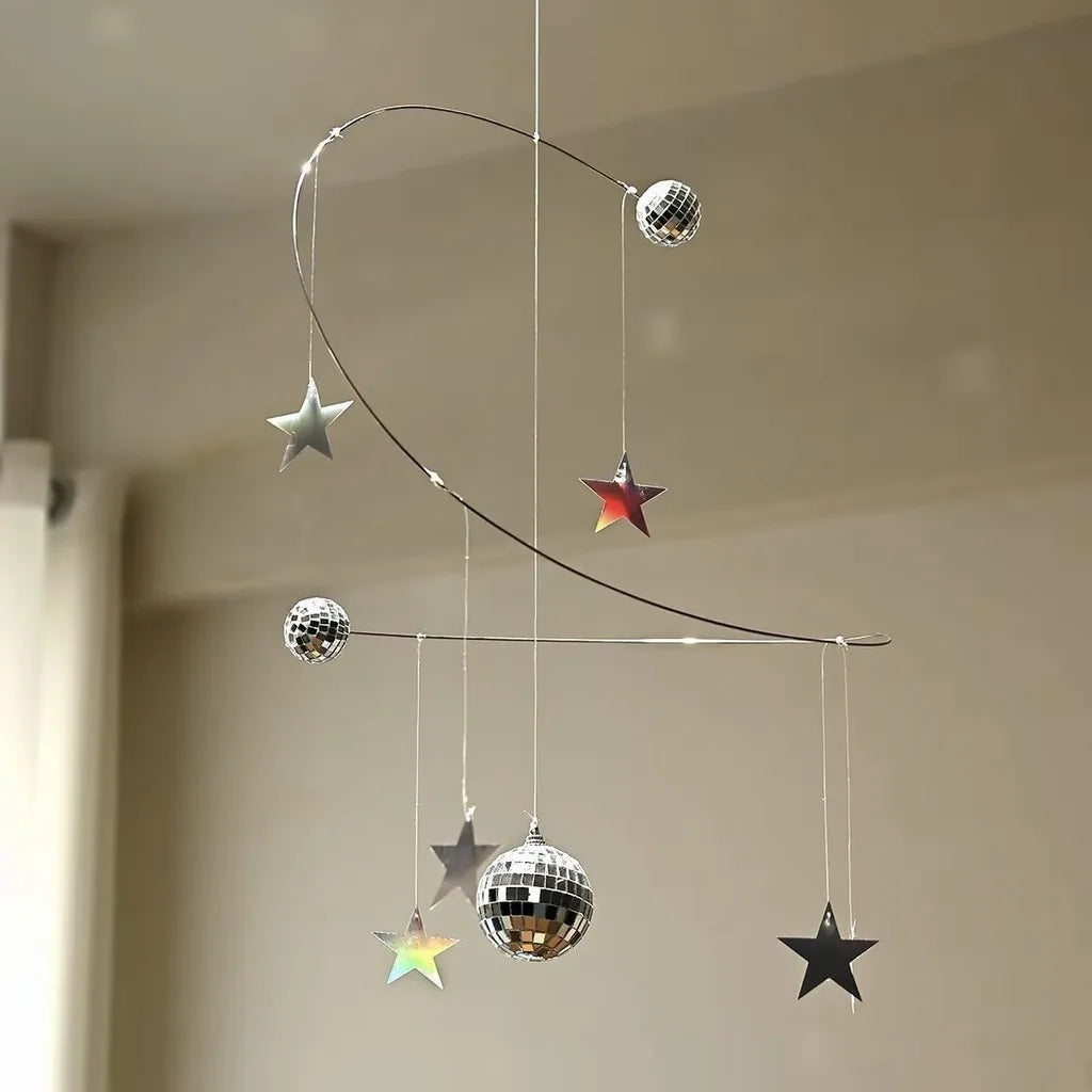 Reflective Hanging Decoration Acrylic Disco Ball Suncatcher Diy Hanging Mobile Glossy Starry Night Mobile For Personal Gift Oasis Select