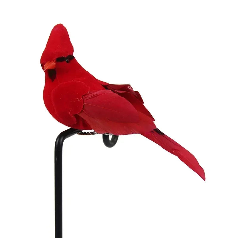 2PCS Handmade Simulation Parrot Creative Feather Lawn Figurine Ornament Animal Bird Garden Bird Prop Decoration Miniature Oasis Select