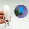 3D Printed Glow-in-the-Dark Bulb Figurine Desktop Ornament