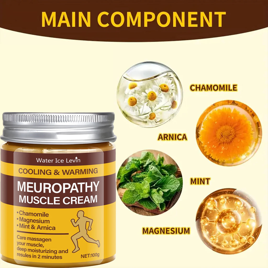 Cooling & Warming Neuropathy Muscle Cream – Chamomile & Magnesium Muscle Relief Cream Oasis Select