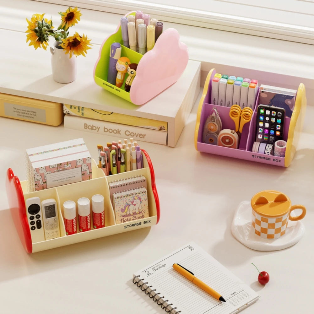 Cloud-Shaped Desk Organizer | Multi-Compartment Storage Box